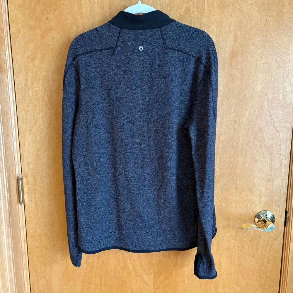 Lululemon Athletica Womens Quarter Zip Pullover‎ Black Heather Gray XL